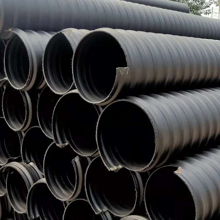 Χάλυβα ιμάντα ενισχυμένο HDPE κυματοειδές σωλήνα